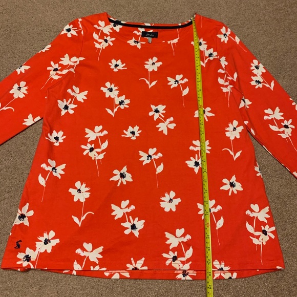 Joules Women’s 3/4 Sleeve Red Floral Jersey Top 16 - Picture 4 of 13